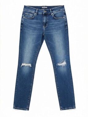 DL1961 Jeans Florence Skinny Mid-Rise Instasculpt Ankle Size 26 Distressed Knees